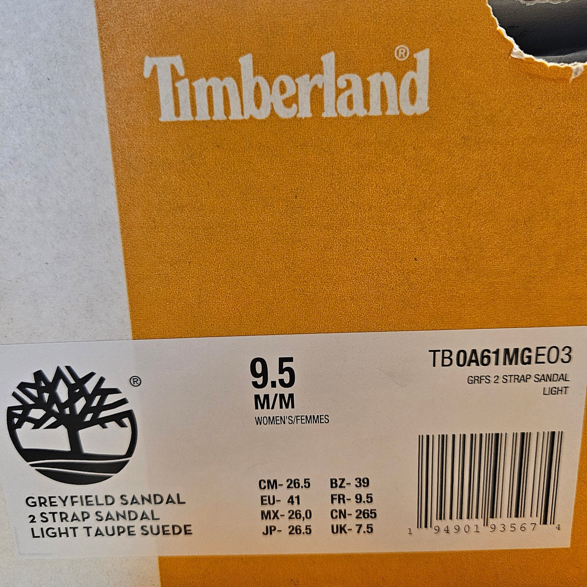 TIMBERLAND WOMEN'S 9.5 GREYFIELD 2 STRAP SANDAL LIGHT TAUPE SUEDE NIB