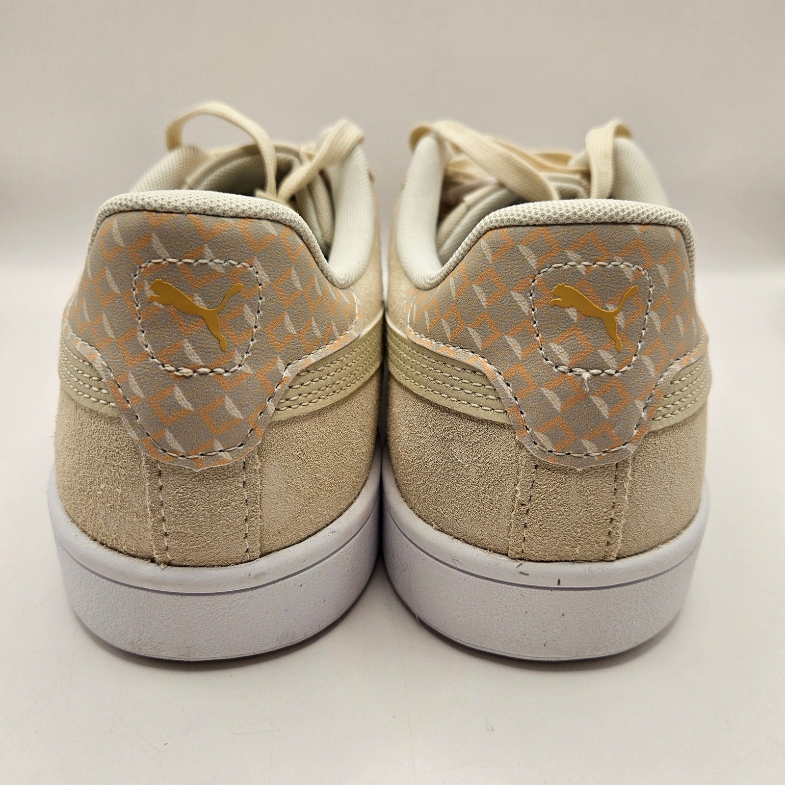PUMA MEN'S 9.5 SMASH 3.0 GEOMETRIC TAN SUEDE SNEAKERS 403485-01 NWOB