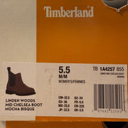 TIMBERLAND WOMEN'S 5.5 LINDEN WOODS MID CHELSEA BOOT MOCHA BISQUE NIB