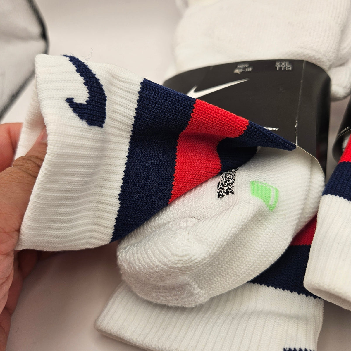 LOT OF 2 - NIKE MEN'S 2XL 75TH ANNIVERSARY KNEE HIGH SOCKS NWT DC8814-100