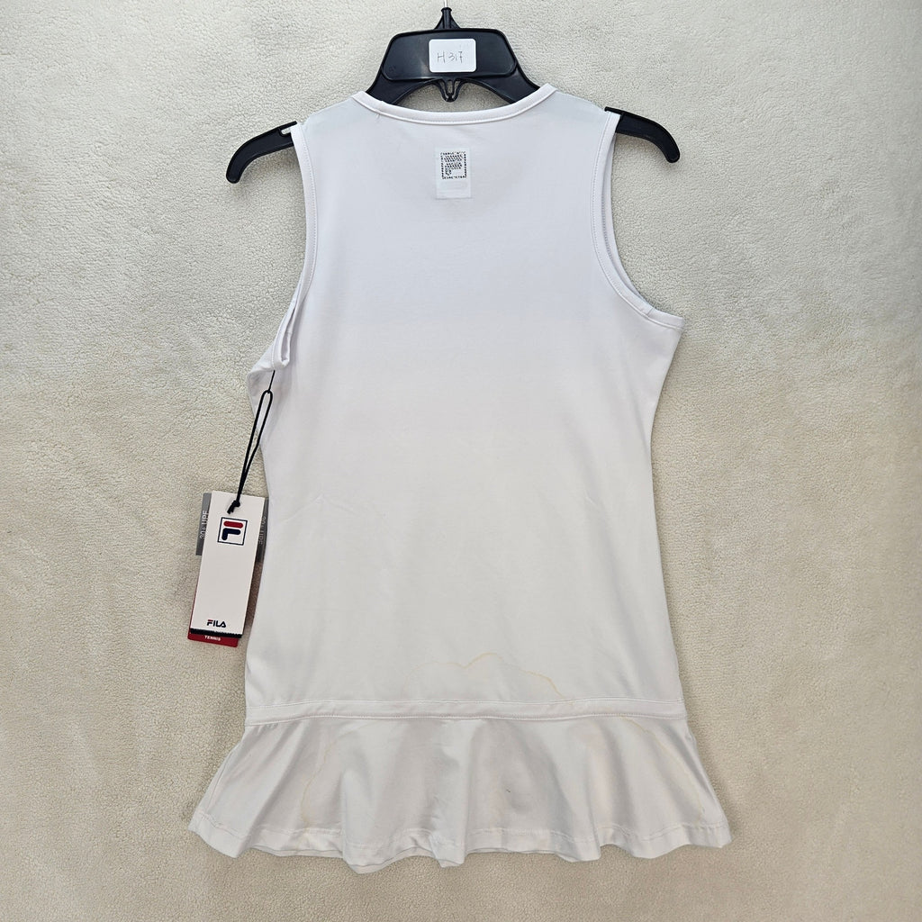 FILA GIRLS MEDIUM WHITE TENNIS DRESS NWT RHINESTONE LOGO TG018413