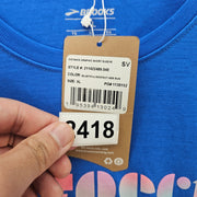 BROOKS WOMEN'S XL DISTANCE GRAPHIC SHORT SLEEVE BLUE TEE RESPECT HER RUN NWT