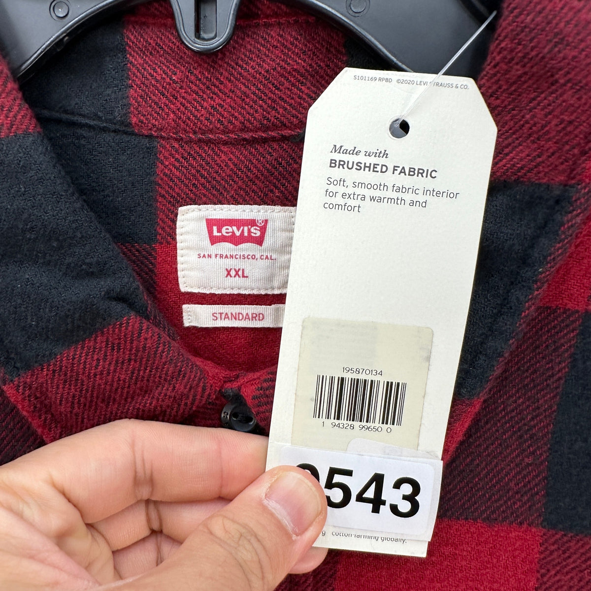 LEVI'S MEN'S XXLARGE CLASSIC WORKER SHIRT ALBANY BIKING RED