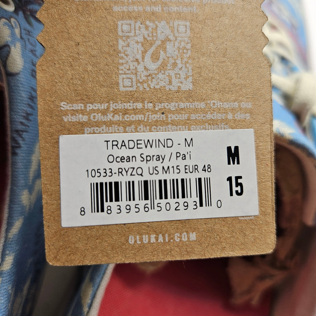 OLUKAI MEN'S 15 TRADEWIND OCEANSPRAY WAIKIKI BEACH NWT 10533-RYZQ