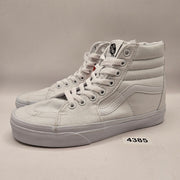 VANS WOMEN'S 6.5 SK8 HI CANVAS HI TOP SKATEBOARDING SNEAKERS TRIPLE WHITE