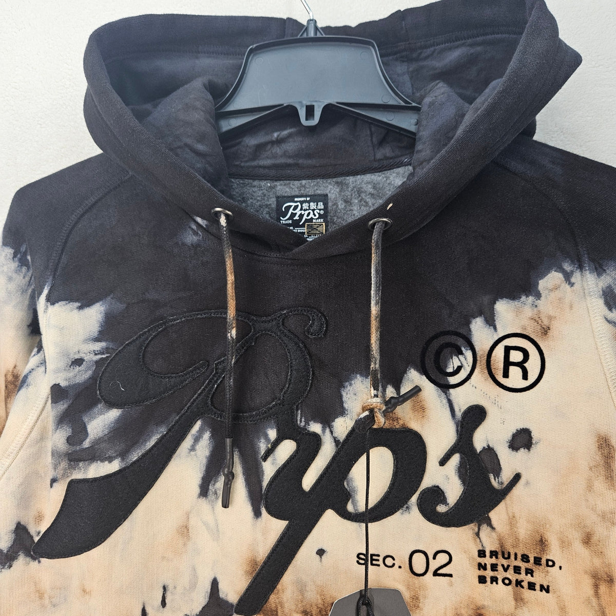 PRPS MEN'S MEDIUM TIE DYE PULLOVER HOODIE FLEECE DIRTY BOBA