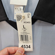 ADIDAS MEN'S LARGE ARCHIVE COLLAR ENGINEERED SKY BLUE BLACK REGULAR FIT KE2453