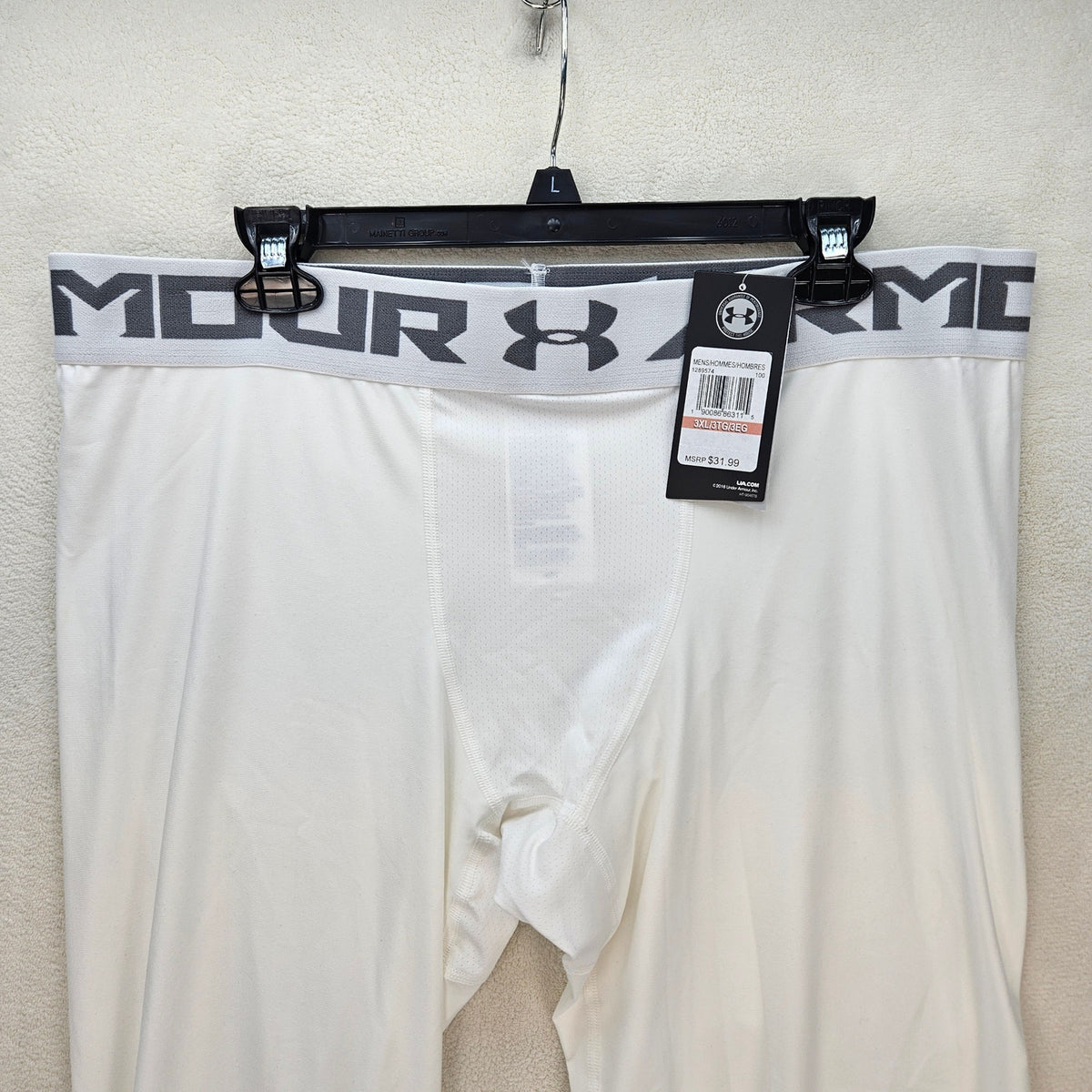 UNDER ARMOUR MEN'S 3XL WHITE HEATGEAR 2.0 3/4 COMPRESSION LEGGINGS 1289574 NWT