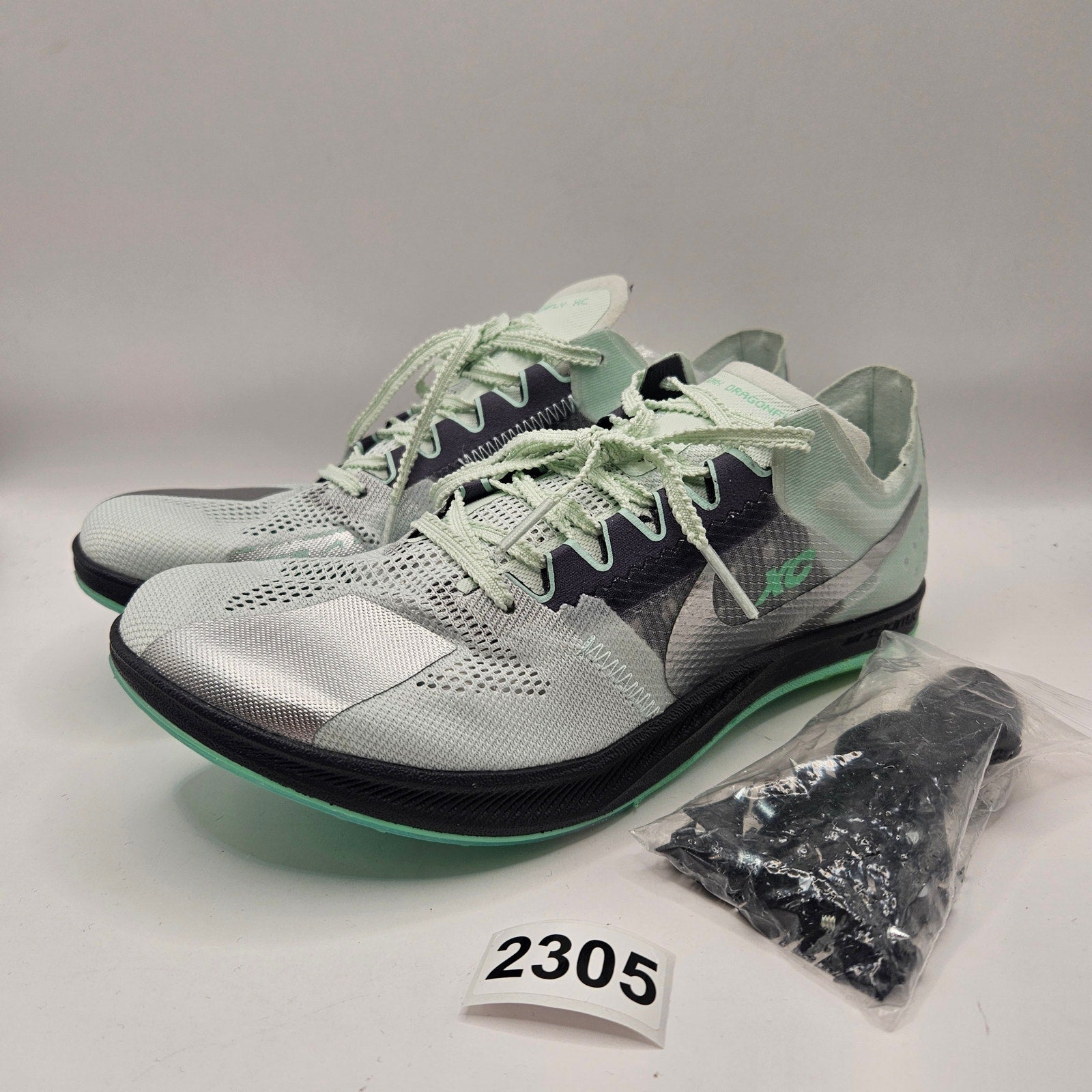 NIKE MEN'S 6.5 DRAGONFLY XC TRACK SPIKES DX7992-300 NWOT BARELY GREEN/METALLIC