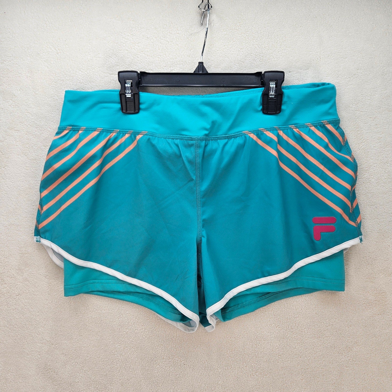 FILA X CHRISTOPHER BEVANS WOMEN'S LARGE TEAL TENNIS SHORTS UPF 50+ NWT