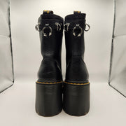 DR MARTENS WOMEN'S 10 CHESNEY HDW PIERCING LEATHER 8 EYE BOOTS NWOB BLACK