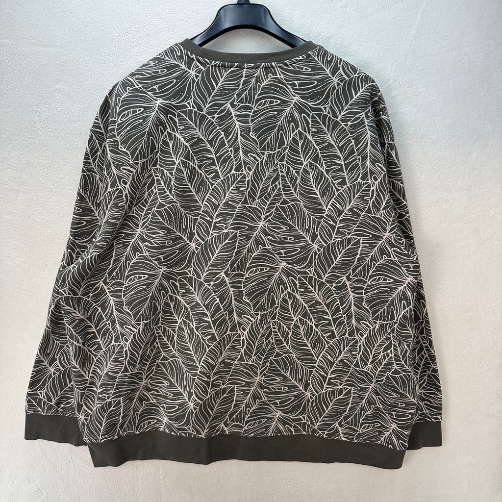 Levi's Men's Relaxed 3XL Olive Green Leaf Pattern Crewneck Sweatshirt