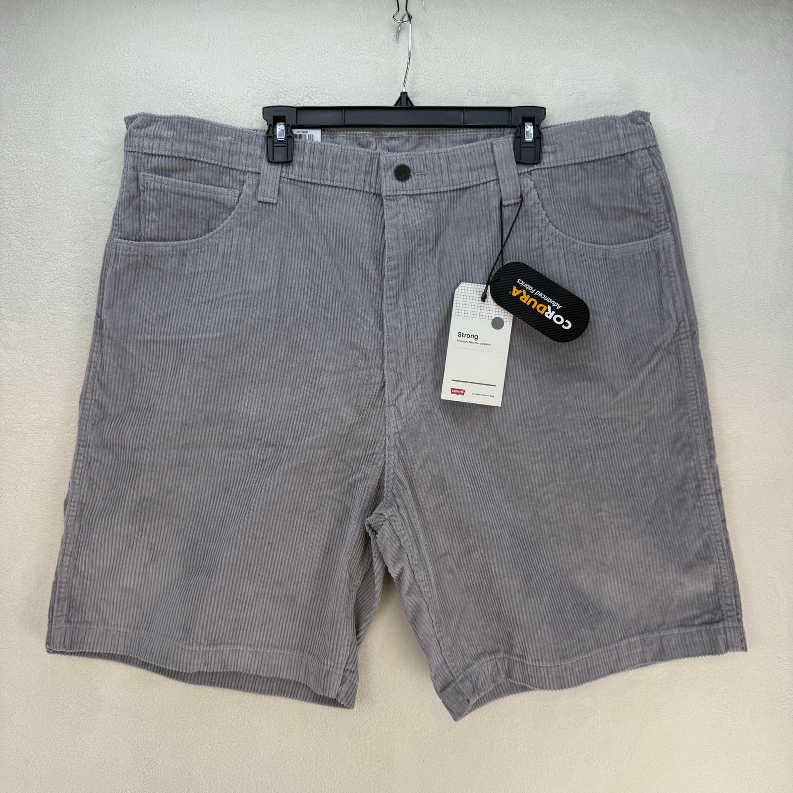 LEVI'S SIZE 44 CORDUROY SHORTS GREY CORDURA NWT