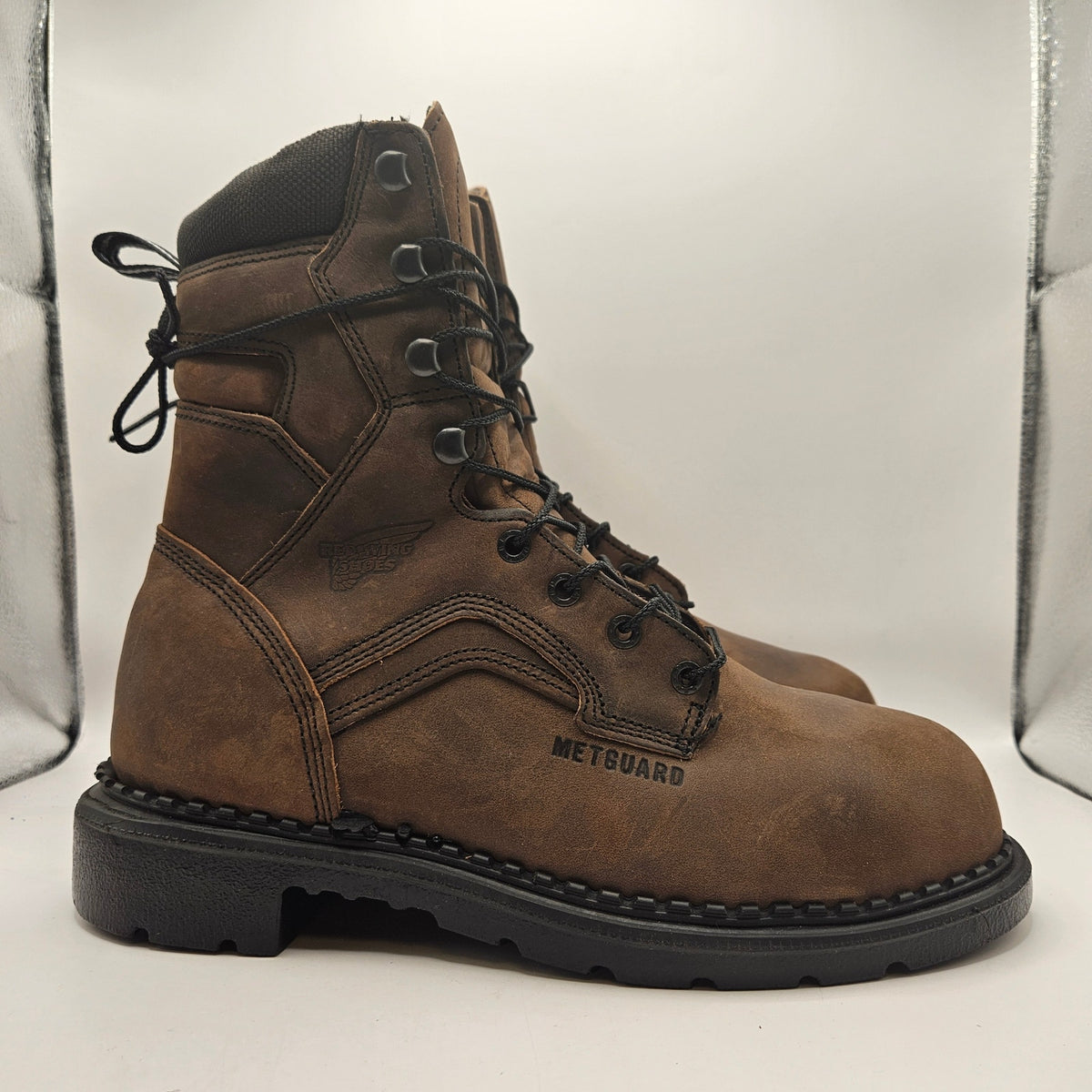 RED WING MEN'S 8.5D 415 DYNAFORCE 6 IN WP SOFT TOE WORK BOOTS BROWN NWOB