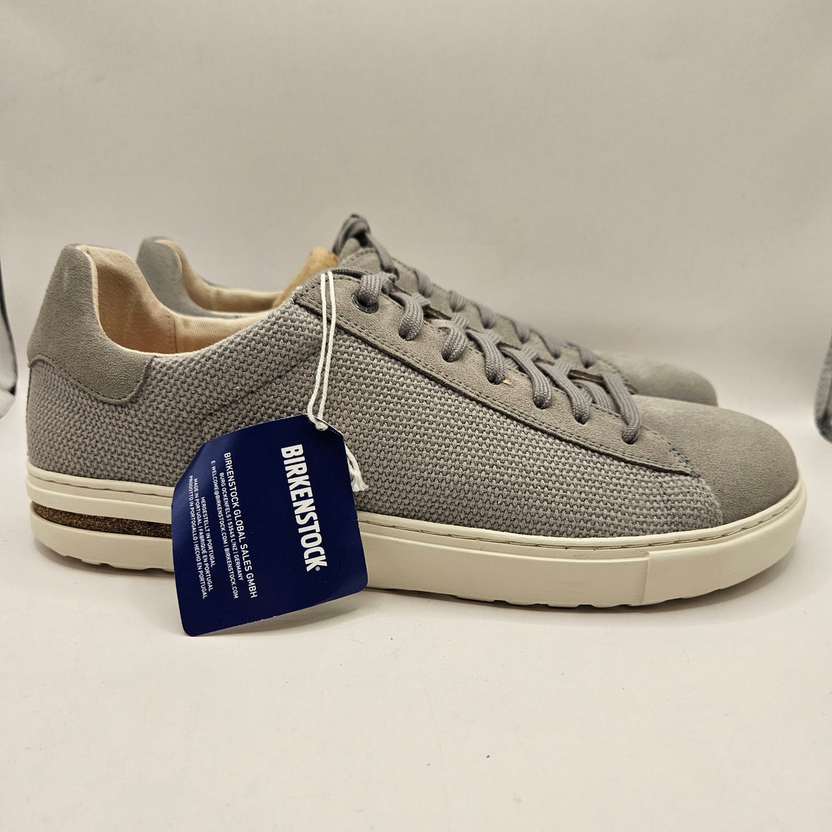 BIRKENSTOCK MEN'S 11 BEND LOW LIGHT GREY TEXTILE LOW TOP SNEAKER MADE IN GERMANY