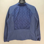 COLUMBIA WOMEN'S XL QUILTED FLEECE JACKET BLUE FULL ZIP LIGHTWEIGHT OUTDOOR