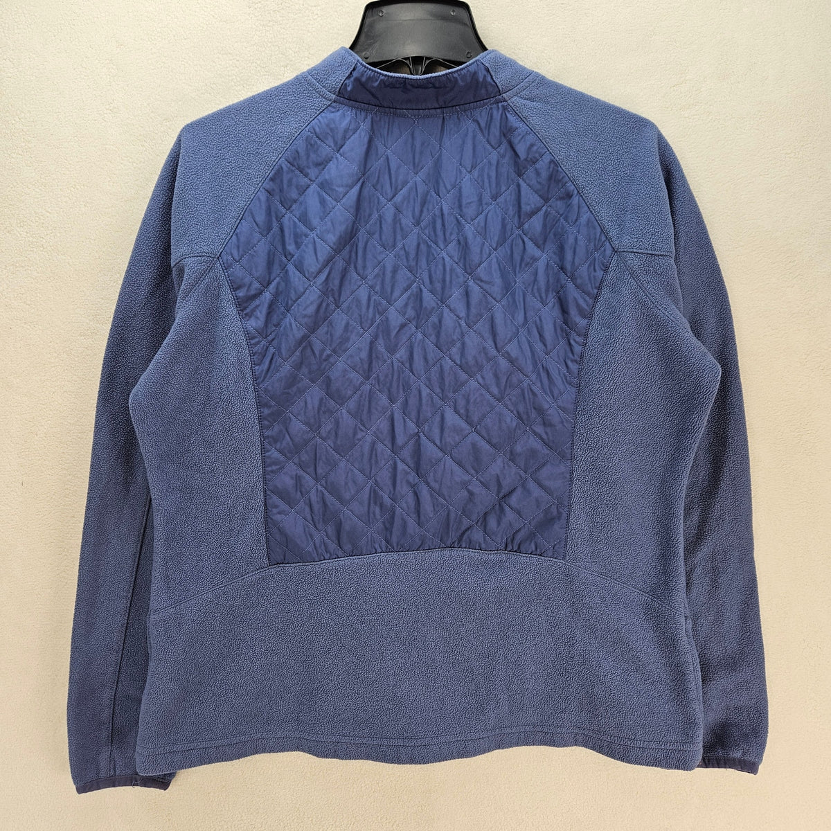 COLUMBIA WOMEN'S XL QUILTED FLEECE JACKET BLUE FULL ZIP LIGHTWEIGHT OUTDOOR