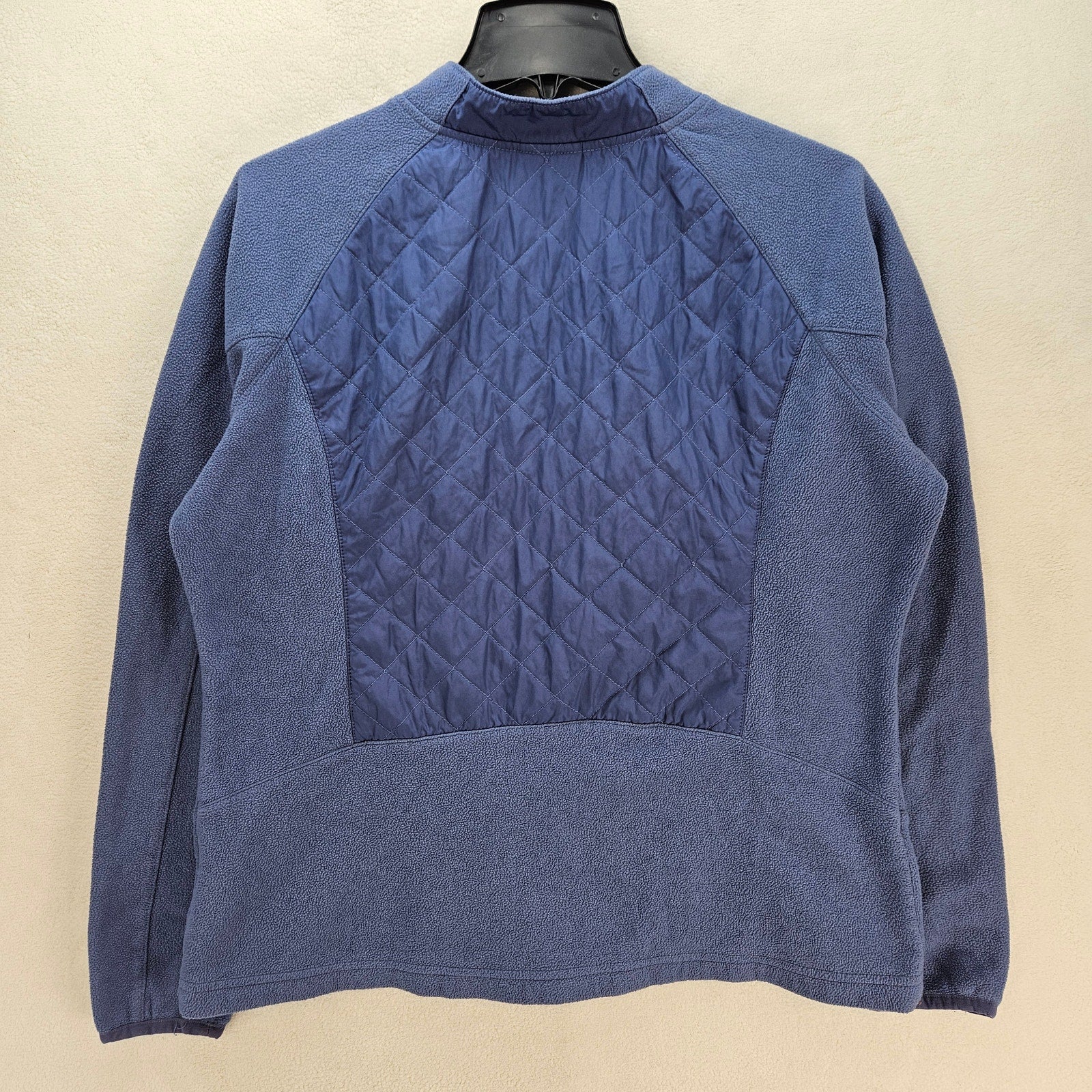 COLUMBIA WOMEN'S XL QUILTED FLEECE JACKET BLUE FULL ZIP LIGHTWEIGHT OUTDOOR