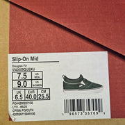 VANS MEN'S 7.5 SLIP ON MID COZY MESH DARK GREEN SNEAKER NIB