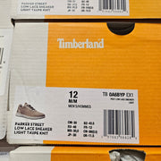 TIMBERLAND MEN'S 12 PARKER STREET LOW LACE UP SNEAKER LT TAUPE KNIT NIB