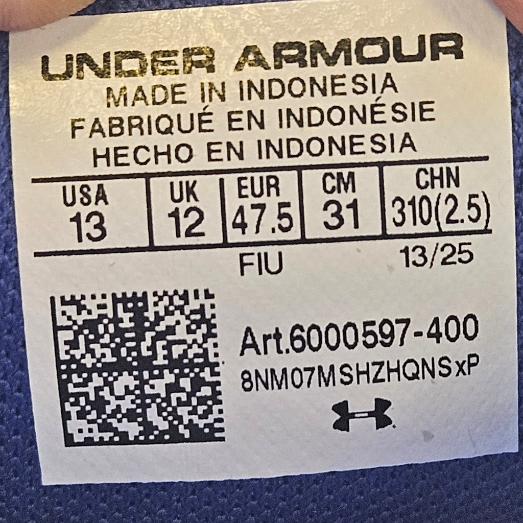 UNDER ARMOUR MEN'S 13 CHARGED PURSUIT 4 ROYAL BLUE ATHLETIC SNEAKER NWOB 6000597