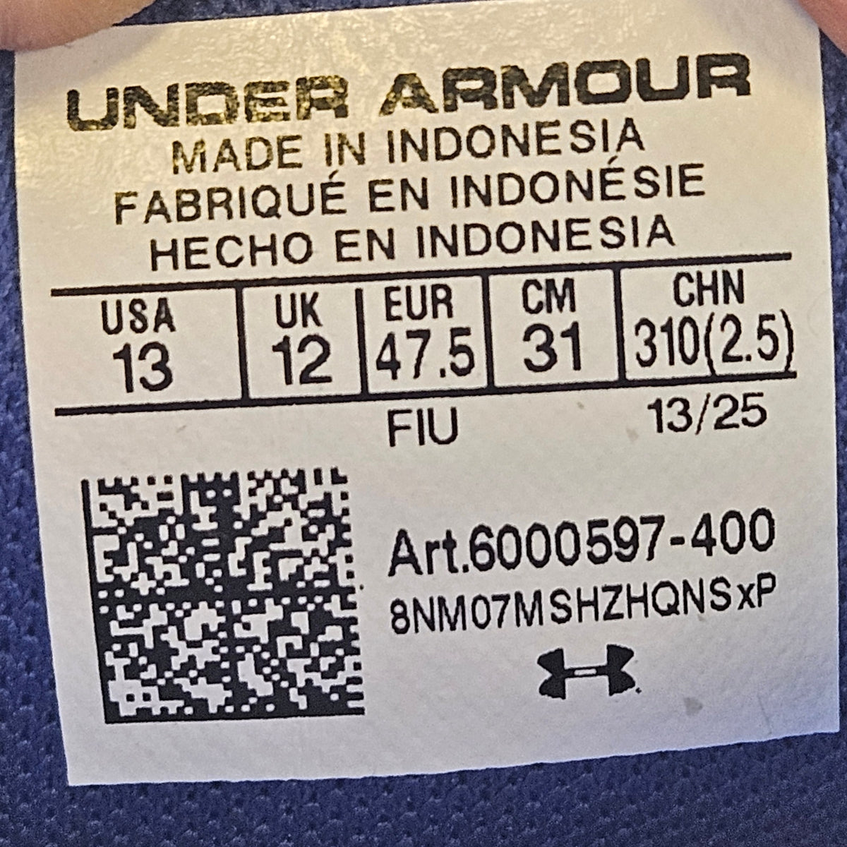 UNDER ARMOUR MEN'S 13 CHARGED PURSUIT 4 ROYAL BLUE ATHLETIC SNEAKER NWOB 6000597