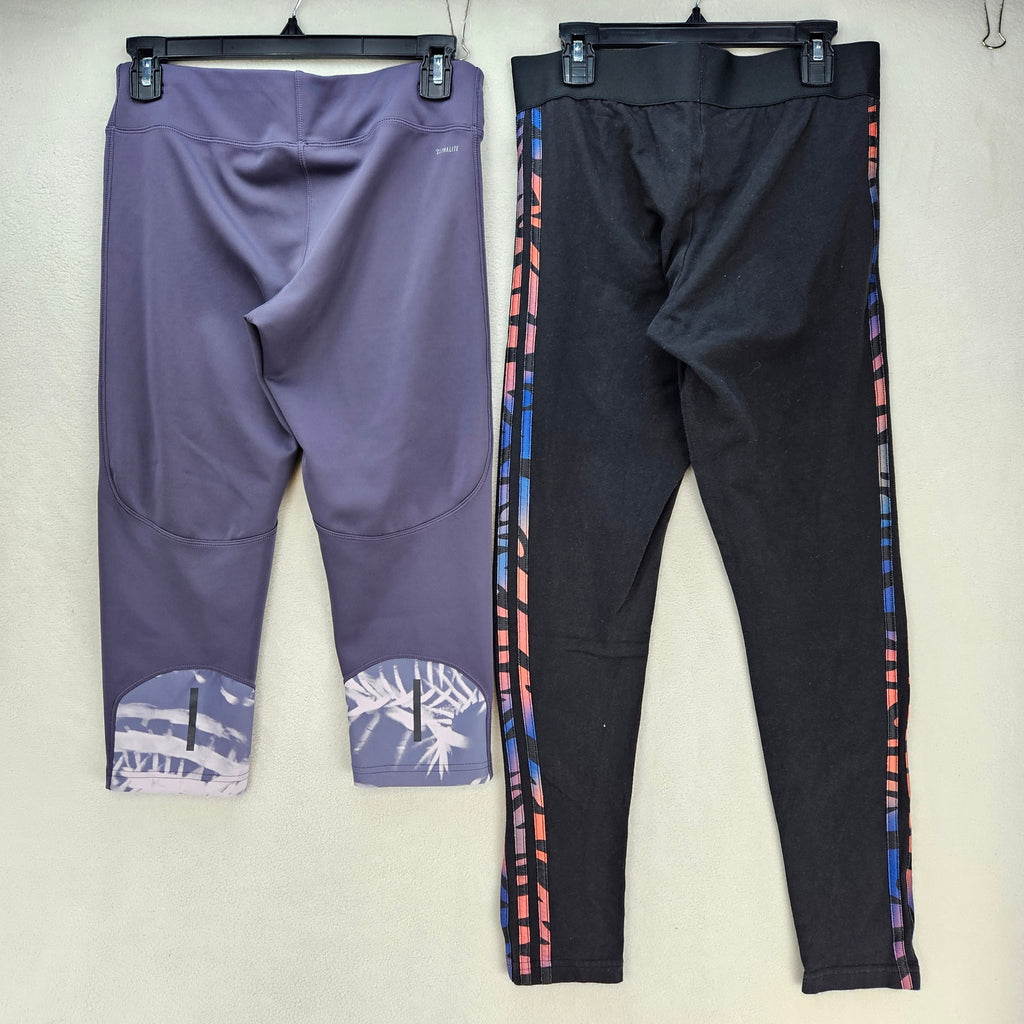 LOT OF 2 ADIDAS WOMEN'S MEDIUM ATHLETIC LEGGINGS CAPRI TIGHT
