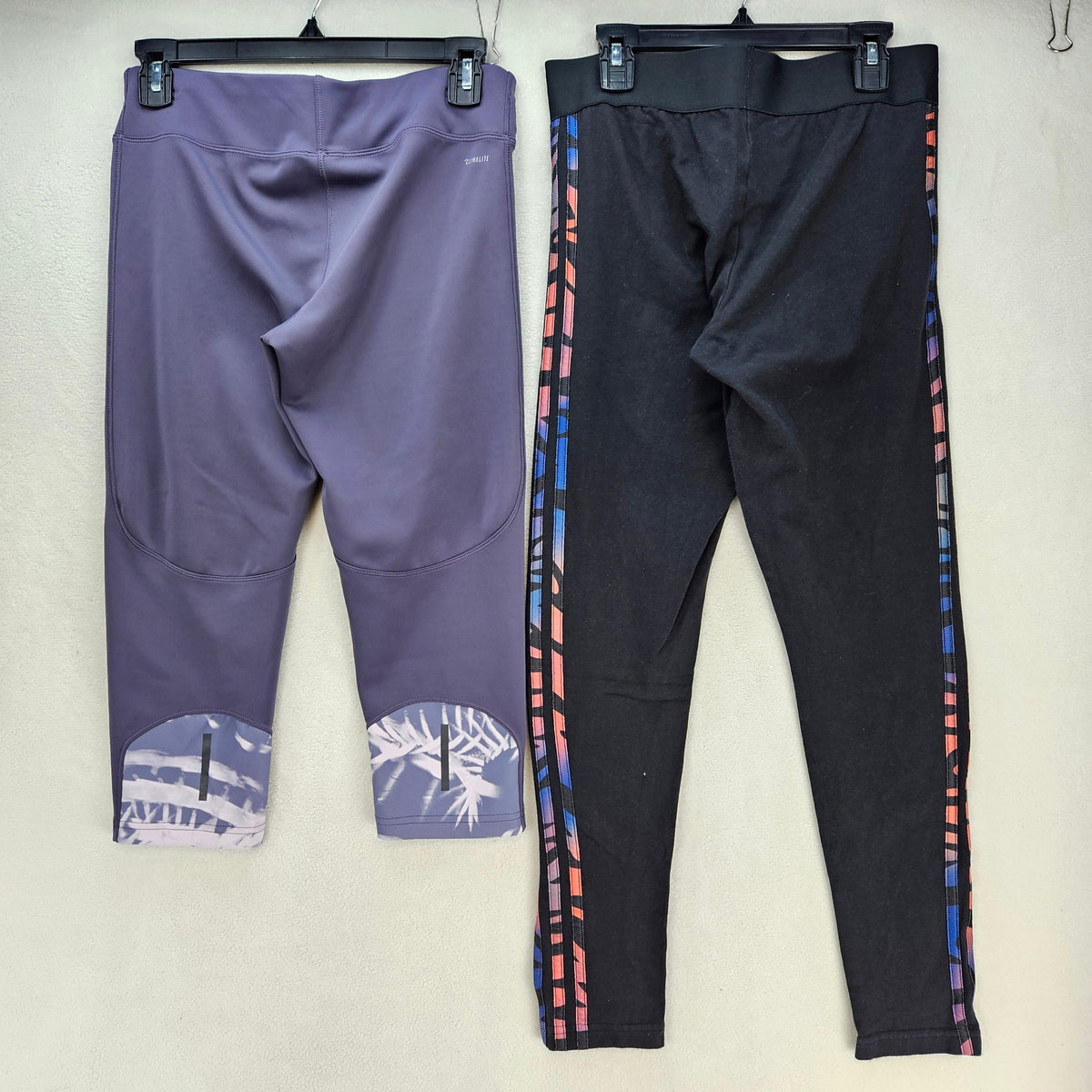 LOT OF 2 ADIDAS WOMEN'S MEDIUM ATHLETIC LEGGINGS CAPRI TIGHT