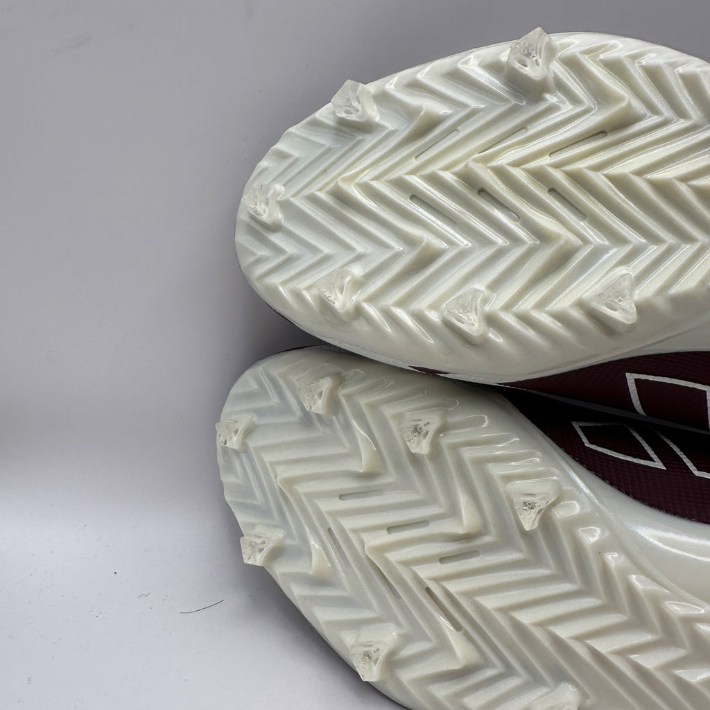 ADIDAS ADIZERO MEN'S 10 ELECTRIC .1 FOOTBALL CLEATS MAROON/WHITE