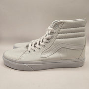 VANS WOMEN'S 7.5 SK8 HI CANVAS HI TOP SKATEBOARDING SNEAKERS TRIPLE WHITE