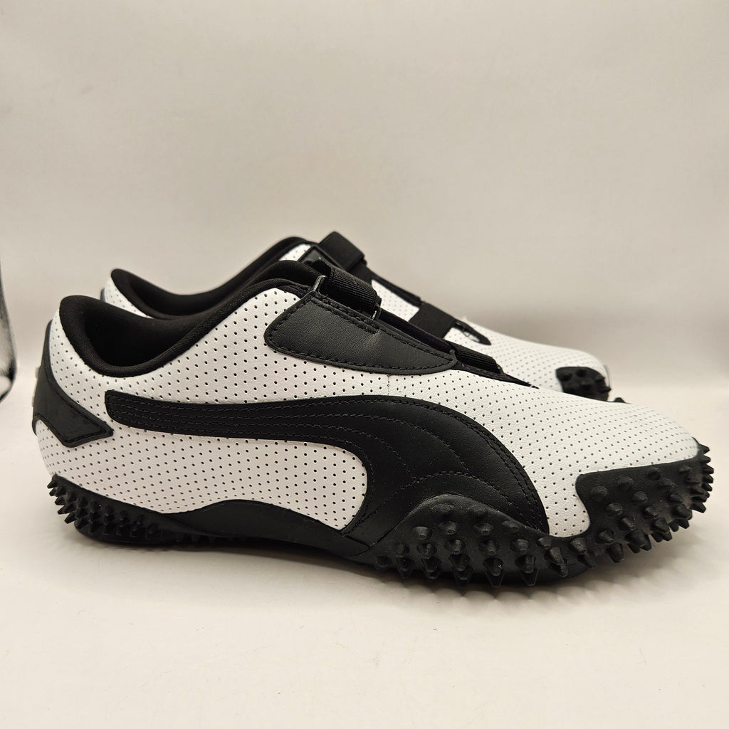 PUMA MOSTRO MEN'S 9 PERFORATED LEATHER PACK SNEAKERS WHITE BLACK 397331-01