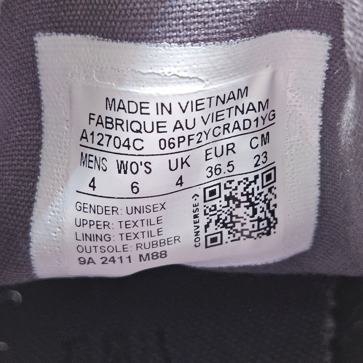 CONVERSE WOMEN'S 6 CHUCK 70 TEXTURED HI TOP PLUM COVE A12704C