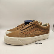 VANS M8.5 W10 OLD SKOOL WOVEN LEATHER BROWN TAN LOW TOP SNEAKER NWOB
