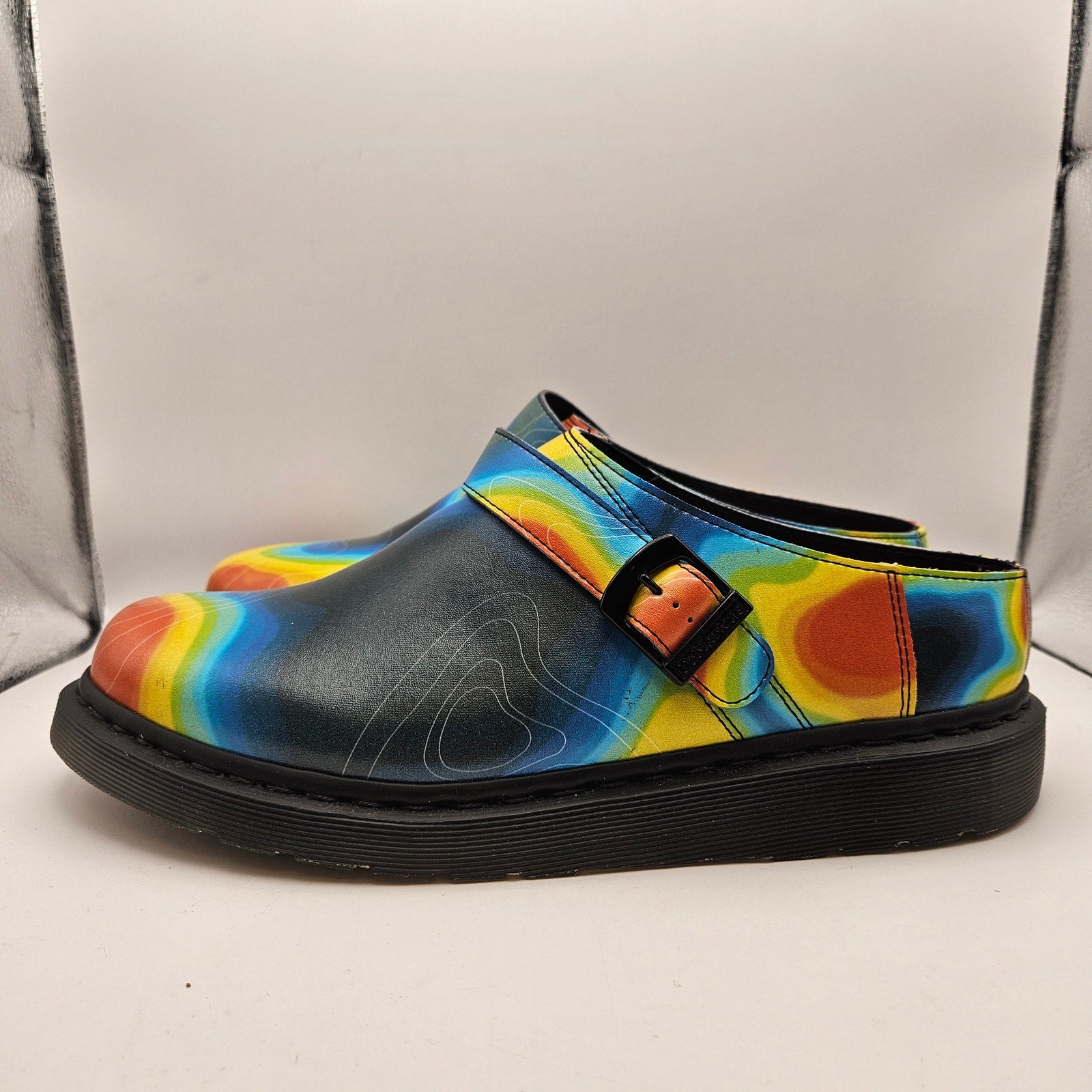 DR MARTENS MEN'S 13 ISHAM GENIX NAPPA RECLAIMED THERMAL MAP SLINGBACK MULE NWOB