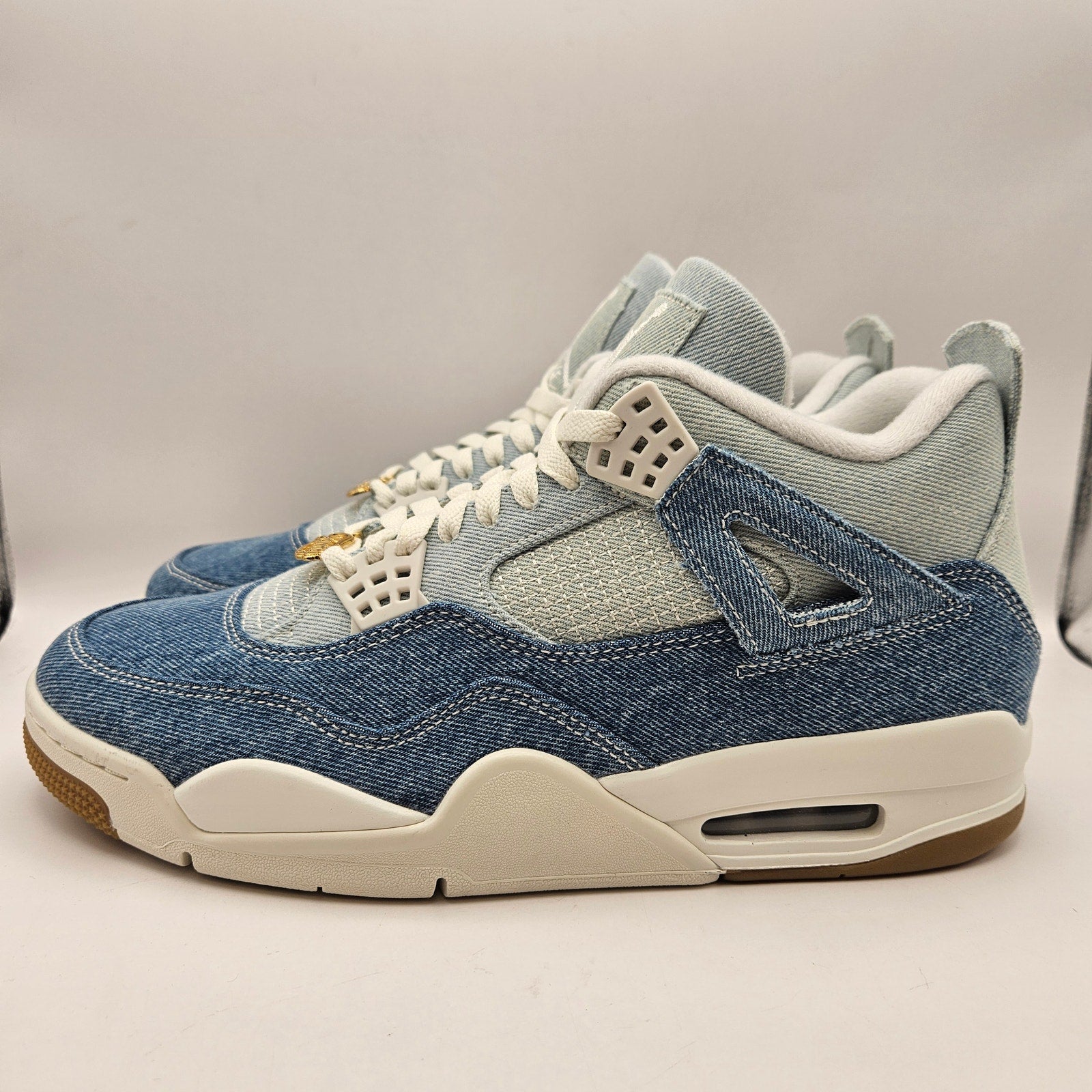 NIKE AIR JORDAN 4 WOMEN'S 11.5 RETRO TEX DENIM SAIL GUM IB6716-100 NWOB