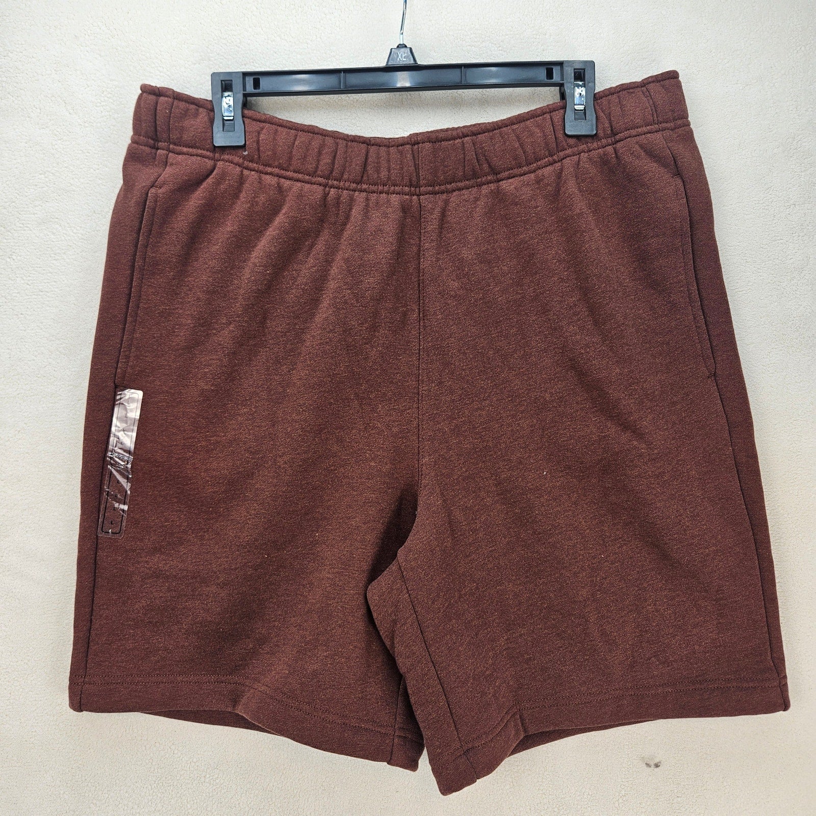 VRST MEN'S LARGE 8" CLASSIC FLEECE BROWN HEATHER SHORTS NWT