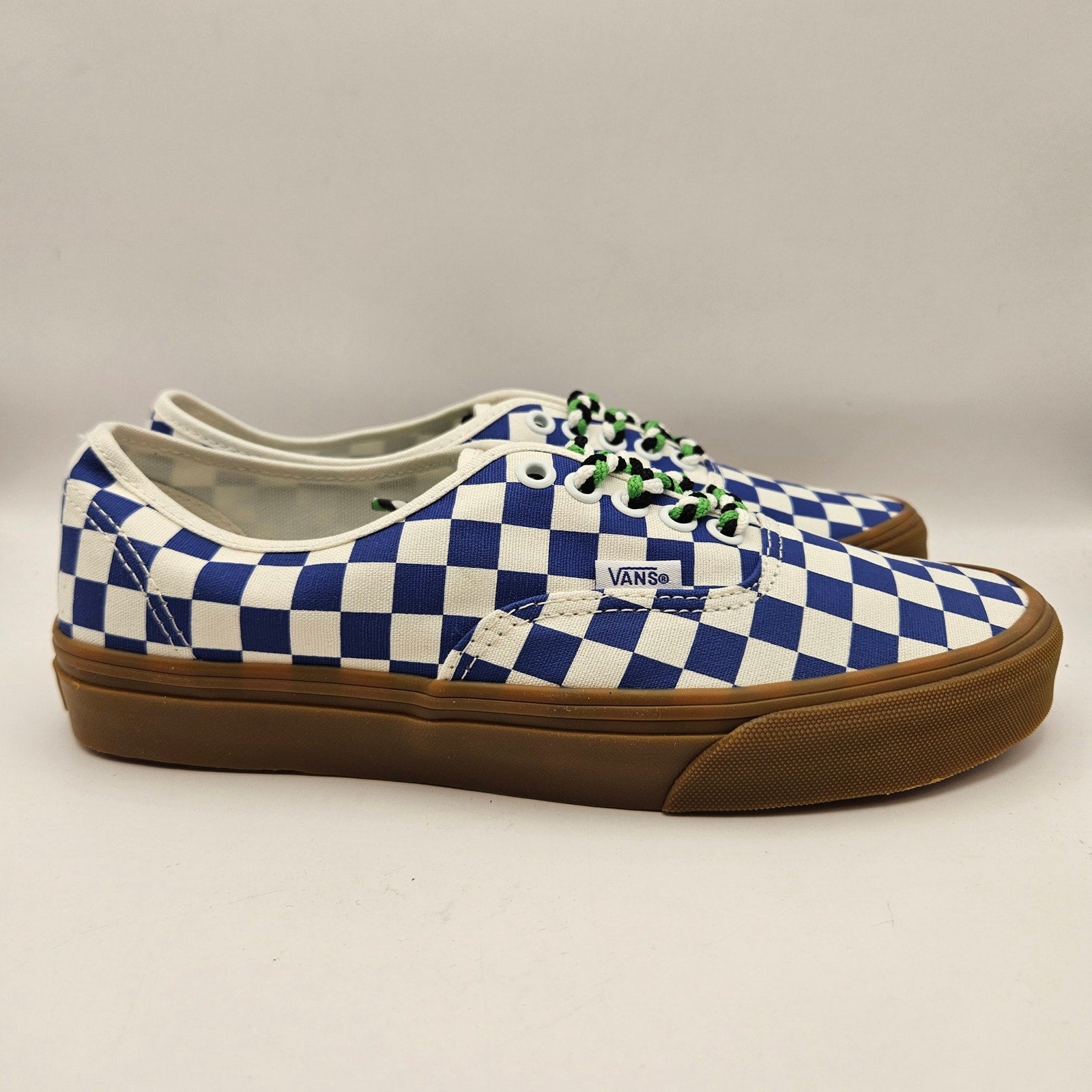 VANS WOMEN'S 9 AUTHENTIC CHECKERBOARD BLUE WHITE NWOB