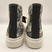 CONVERSE WOMEN'S 5 FIRST STRING CHUCK TAYLOR SNAKESKIN SNOW WHITE BLACK A18412C