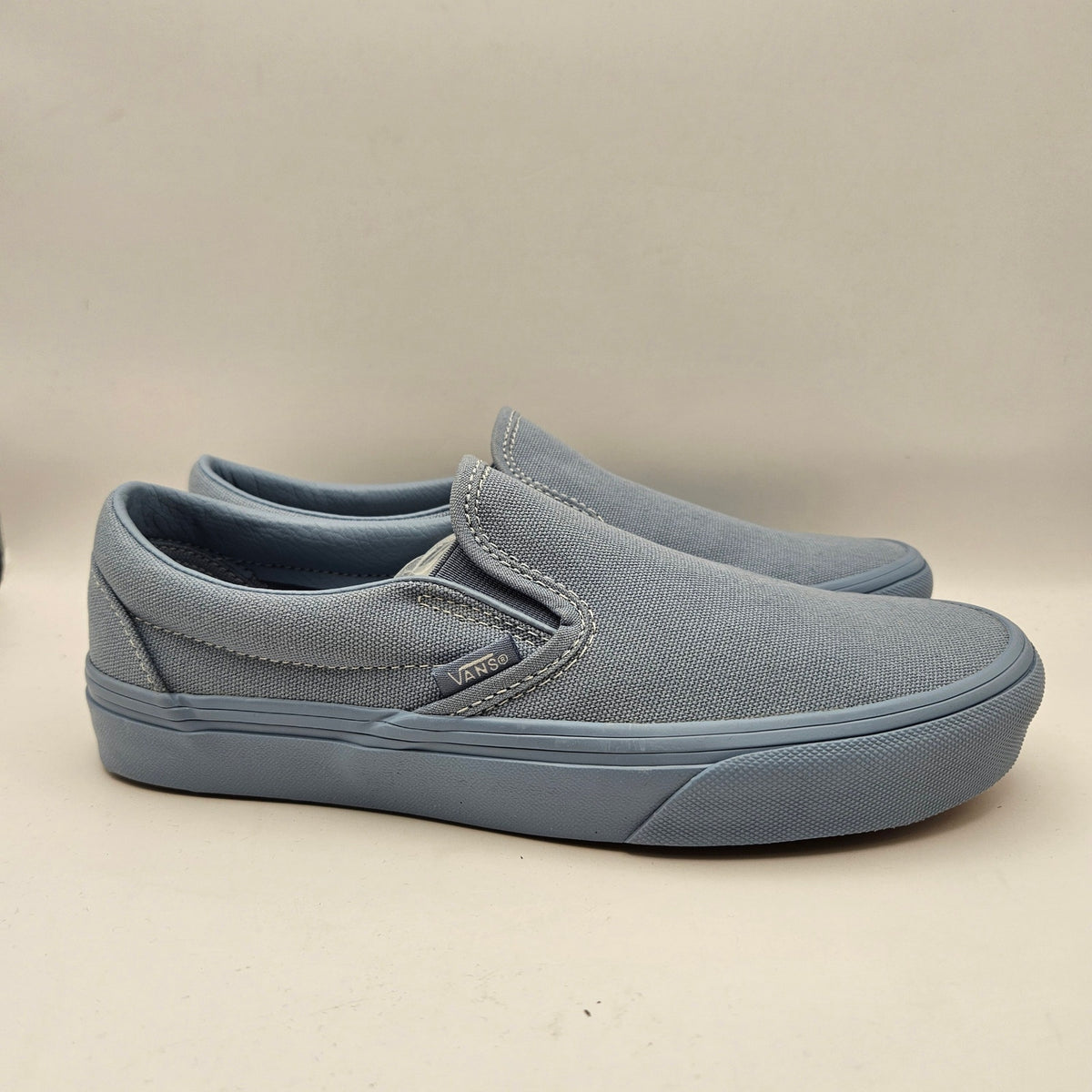 VANS WOMEN'S 7.5 CLASSIC SLIP ON PASTEL MONO DUSTY BLUE NWOB