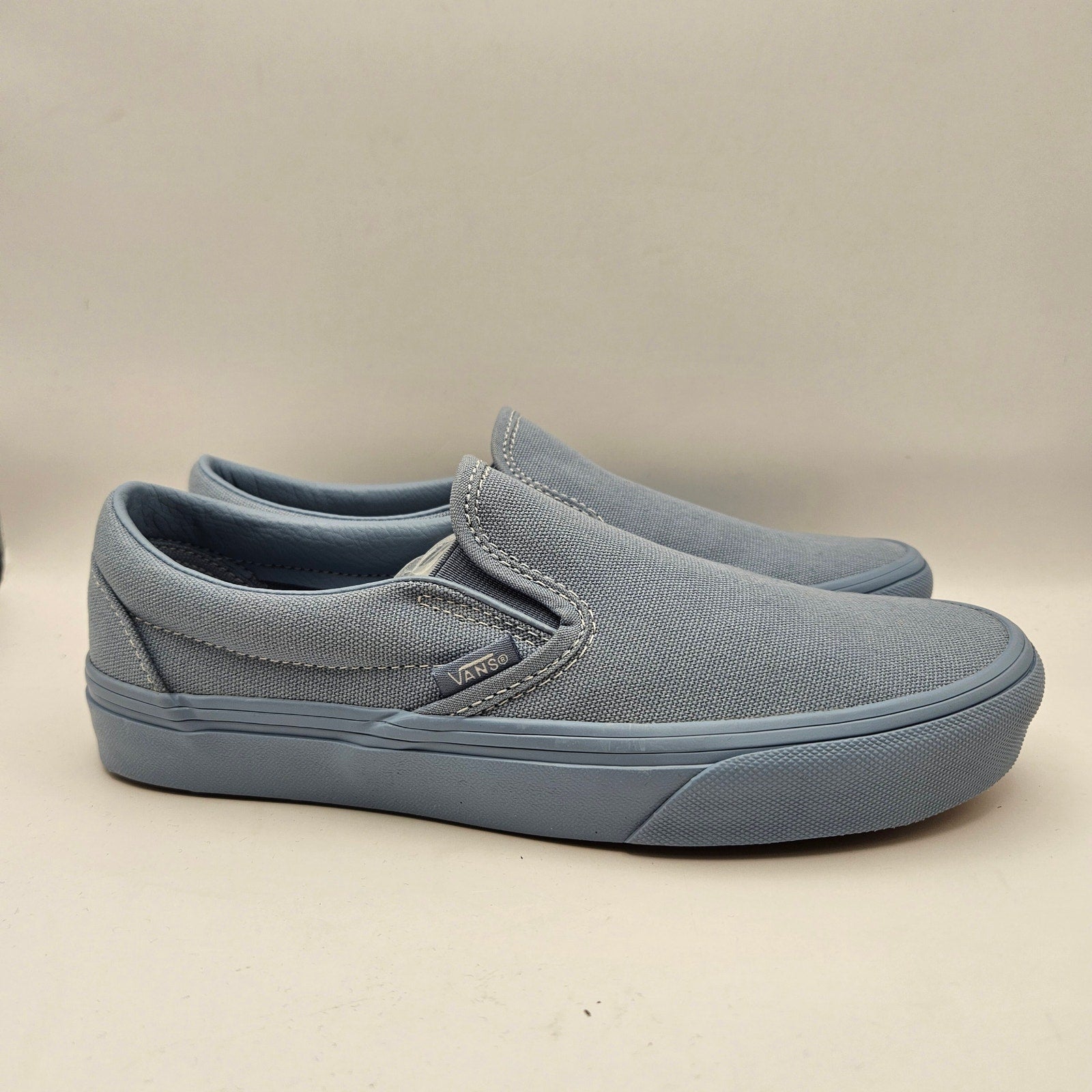 VANS WOMEN'S 7.5 CLASSIC SLIP ON PASTEL MONO DUSTY BLUE NWOB