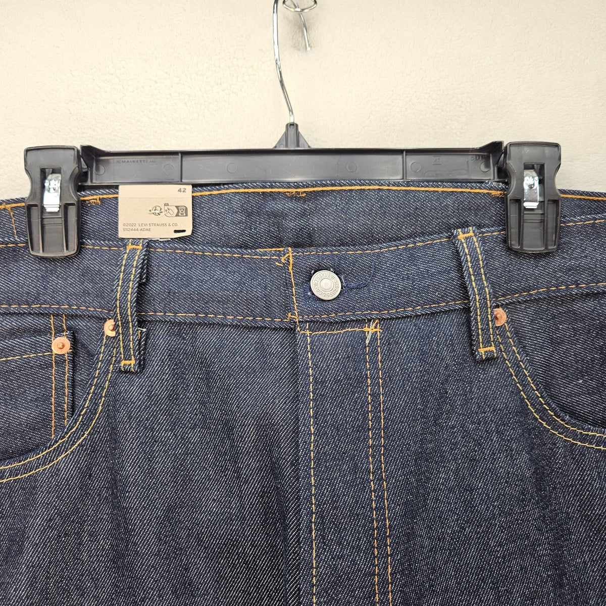 LEVI'S MEN'S 42 ORIGINAL FIT 501 DENIM SHORTS DARK WASH BUTTON FLY RAW HEM NWT