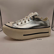CONVERSE MEN'S 10.5 CHUCK TAYLOR DOUBLE STACK PLATFORM SILVER METALLIC A16406C