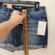 LEVI'S JUNIORS SIZE 5 DENIM SHORTS MEDIUM WASH CUFFED STRETCH JEAN SHORTS NWT