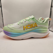 HOKA MEN'S 13 LUNA MOTH WHITE SKYFLOW RUNNING SHOES 1155111 LHW GREEN RAINBOW