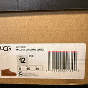 UGG MEN'S 12 CLASSIC ULTRA MINI LENNOX CHESTNUT 1174581 NIB