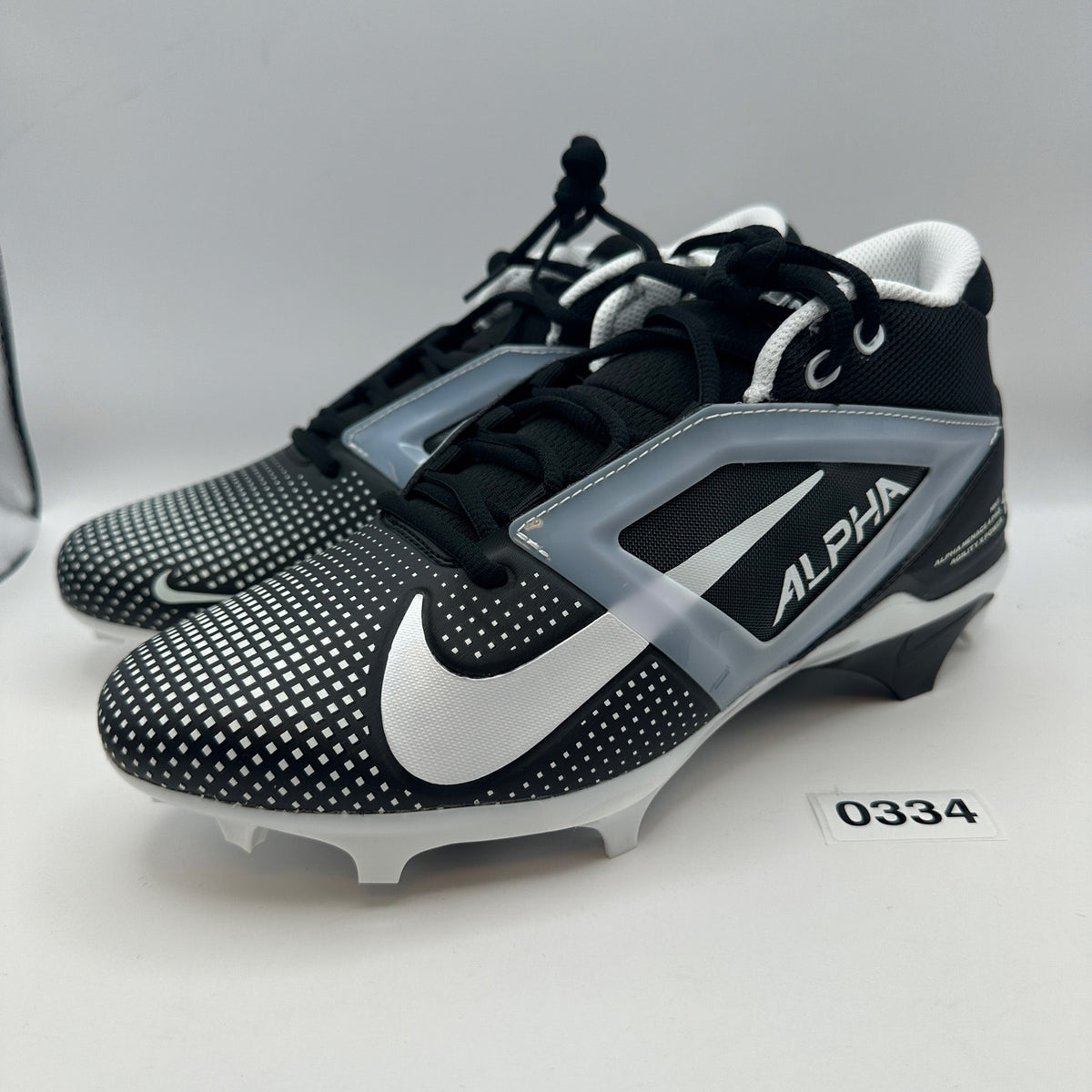 NIKE Men's 9 Alpha Menace 4 PRO Football Cleats Black/White FZ7702-005