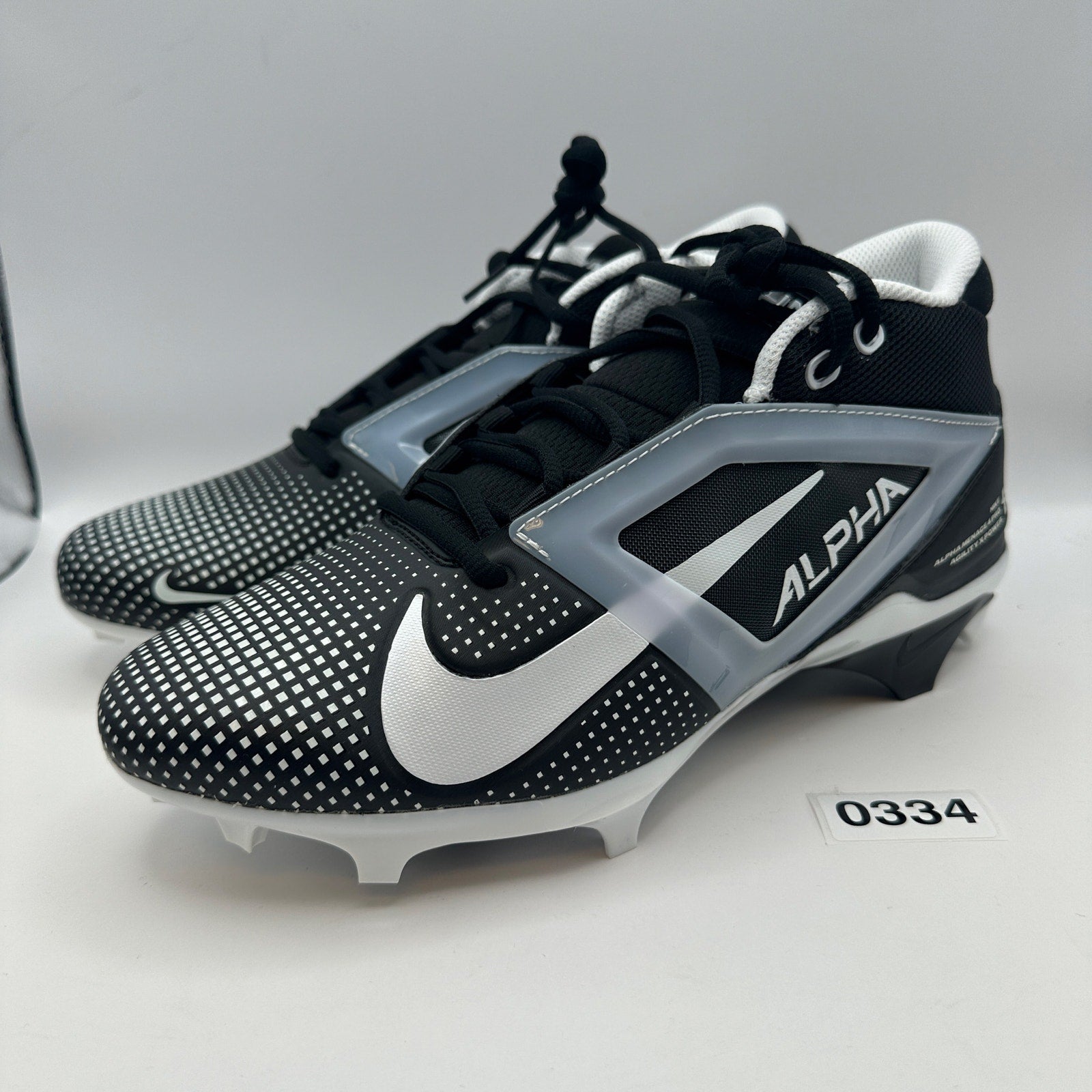 NIKE Men's 9 Alpha Menace 4 PRO Football Cleats Black/White FZ7702-005