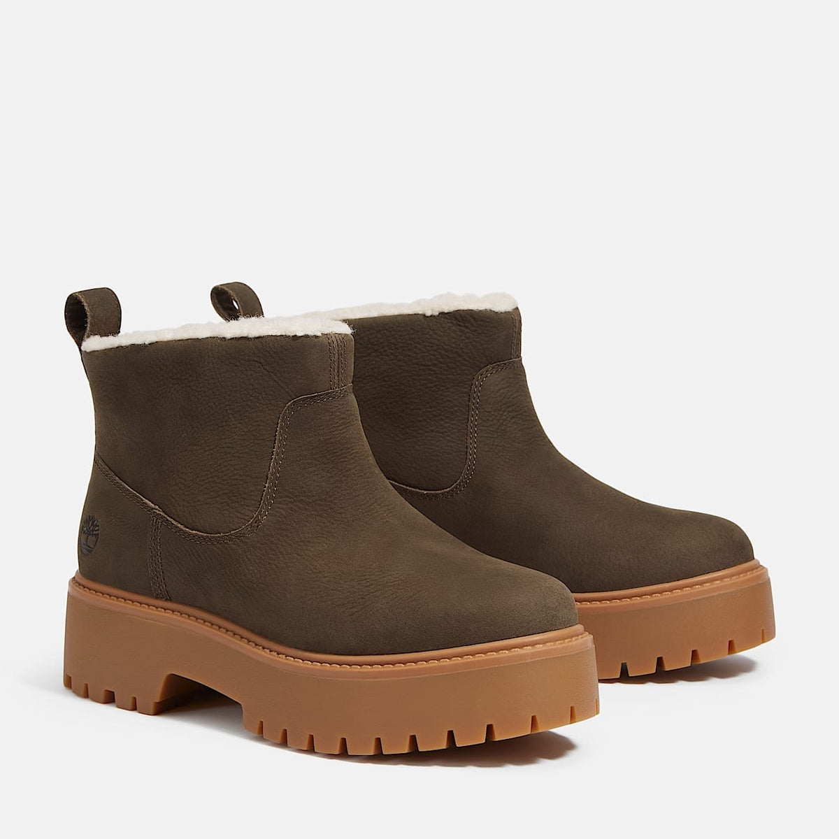 TIMBERLAND WOMEN'S 6.5 STONE STREET MID WARM LINED BOOT DK BROWN FULL GRAIN NIB