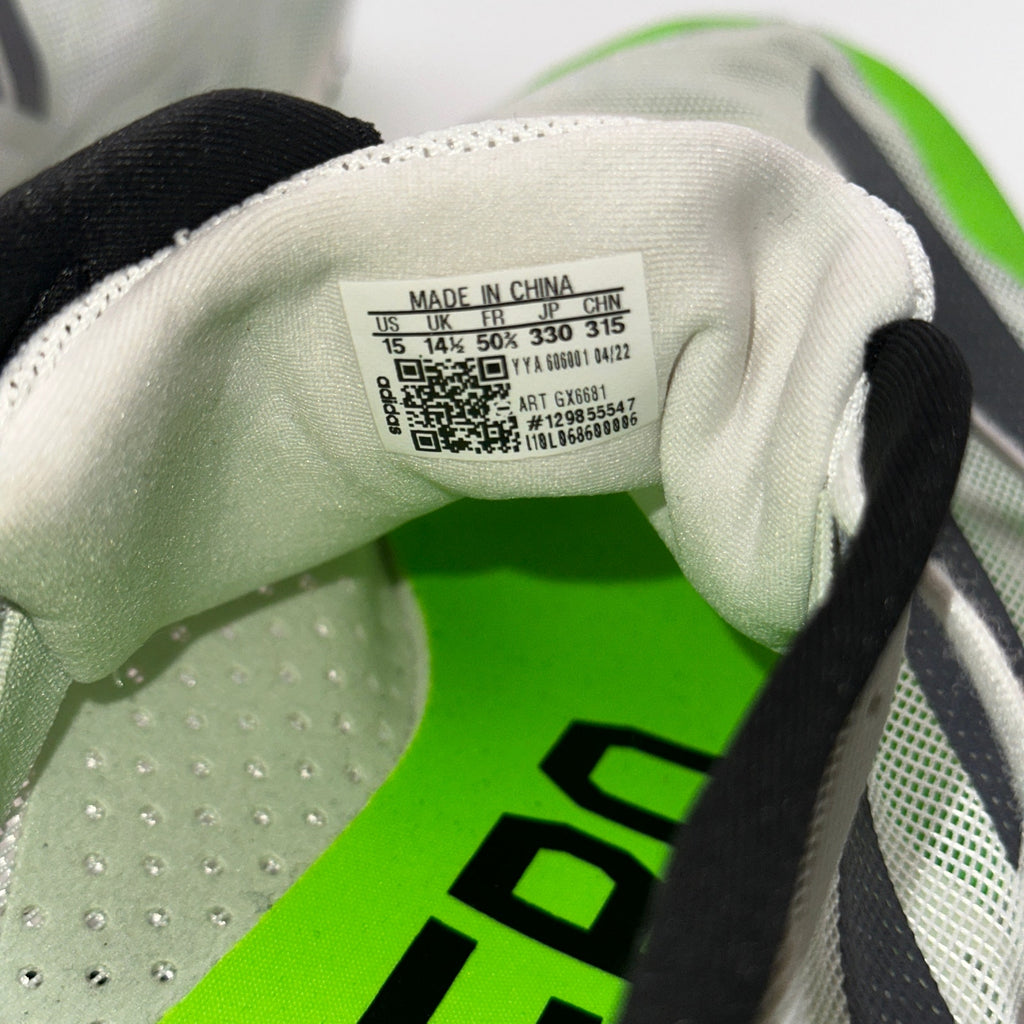 Adidas Adizero XCS Mens 15 Running Cleats White Solar Green GX6681