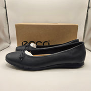 ECCO WOMEN'S 42 BALLERINA TOUCH 2.0 MARINE BLUE NIB LEATHER MADE IN PORTUGAL